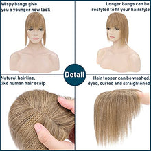 Load image into Gallery viewer, Human Hair Synthetic Blend Hair topper with bangs Wig Store 
