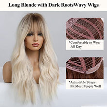 Load image into Gallery viewer, Wavy Ombre Blonde Wig with Dark Roots Wig Store 
