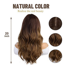 Load image into Gallery viewer, Long  Ombre Brown Wigs with bangs and body wave texture Wig Store

