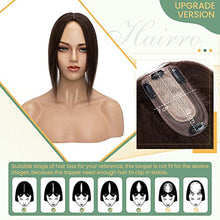 Load image into Gallery viewer, Clip in Hair Topper Human Hair with Silk Base Hairpiece
