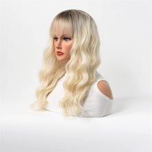 Load image into Gallery viewer, Wavy Heat Resistant Synthetic Hair with Flat Straight Bangs
