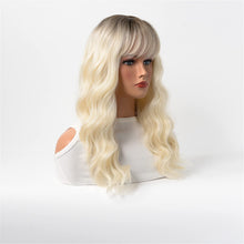 Load image into Gallery viewer, Wavy Heat Resistant Synthetic Hair with Flat Straight Bangs
