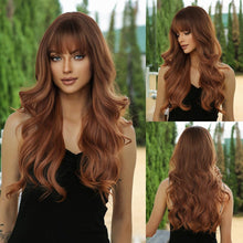 Load image into Gallery viewer, Heat Resistant Wig Ombre Ginger with Bangs Synthetic Wig
