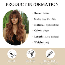 Load image into Gallery viewer, Heat Resistant Wig Ombre Ginger with Bangs
