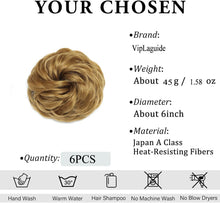 Load image into Gallery viewer, Messy Bun Hair Pieces Set of 6
