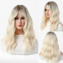 Load image into Gallery viewer, Wavy Heat Resistant Synthetic Hair with Flat Straight Bangs
