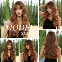 Load image into Gallery viewer, Heat Resistant Wig Ombre Ginger with Bangs
