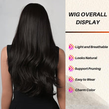 Load image into Gallery viewer, Black Wig with Bangs Heat Resistant

