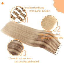 Load image into Gallery viewer, Seamless Skin Weft Tape in Human Hair Extensions
