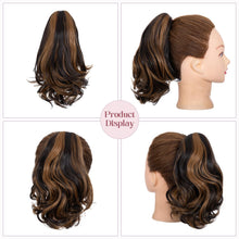 Load image into Gallery viewer, 12” Short Curly Claw Ponytail Extension Clip In On Hairpiece
