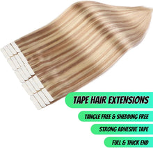 Load image into Gallery viewer, Seamless Skin Weft Tape in Human Hair Extensions
