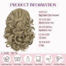 Load image into Gallery viewer, 12” Short Curly Claw Ponytail Extension Clip In On Hairpiece
