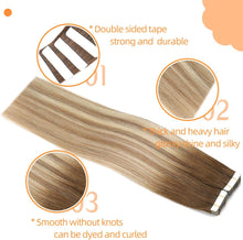 Load image into Gallery viewer, Seamless Skin Weft Tape in Human Hair Extensions
