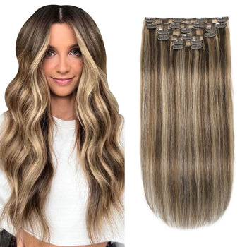 Silky Straight Human Hair Clip in Hair Extensions Wig Store All Products