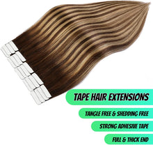 Load image into Gallery viewer, Seamless Skin Weft Tape in Human Hair Extensions
