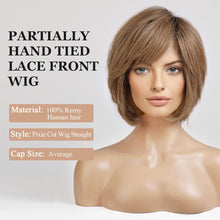 Load image into Gallery viewer, HD Hand-Tied Lace Front Human Hair Blend Wig
