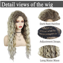 Load image into Gallery viewer, Ash Blonde Long Wavy Curly Wig
