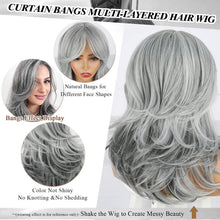 Load image into Gallery viewer, Layered Synthetic Wig with Curtain Bangs
