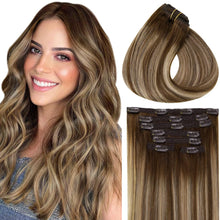 Load image into Gallery viewer, Ombre Human Hair Clip in Hair Extensions
