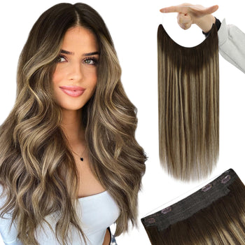 Wire Hair Extensions Human Hair Halo Hair Extensions