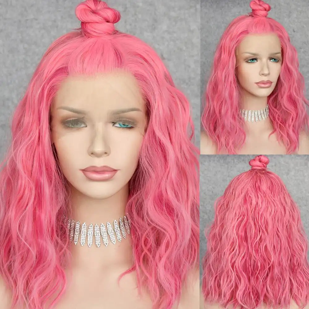 aliyah jane mixed pink color water wave wig