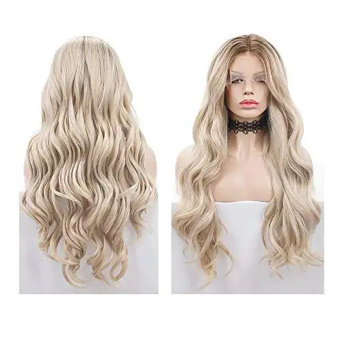 ash blonde heat friendly lace front wig default title