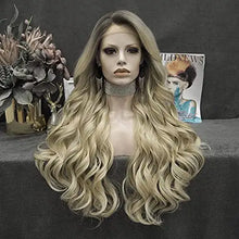 Load image into Gallery viewer, ash blonde heat friendly lace front wig

