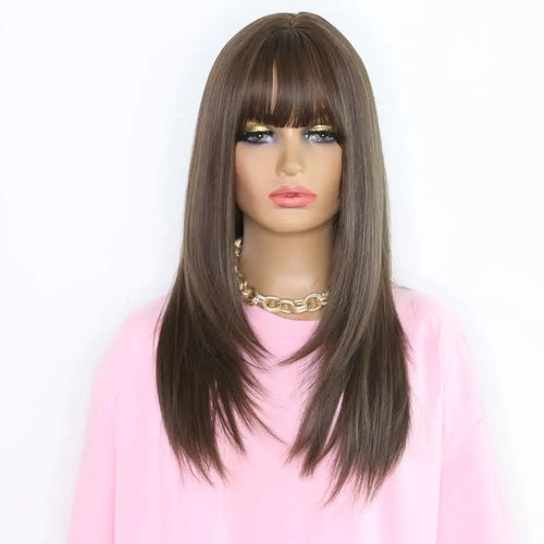 asia nicole layered straight wig with bangs
