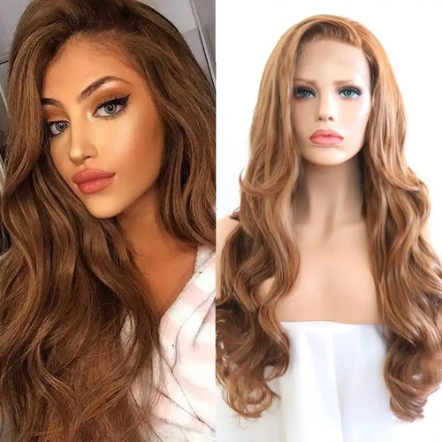 auburn ash blonde synthetic lace front wig