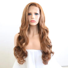 Load image into Gallery viewer, auburn ash blonde synthetic lace front wig
