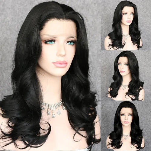avery synthetic lace wig with natural wave