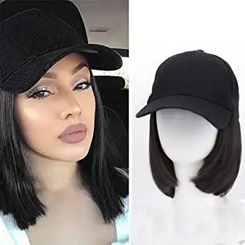 baseball cap wig with synthetic hair extension