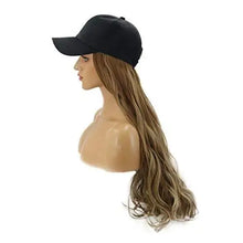 Load image into Gallery viewer, baseball cap with long curly wavy hair synthetic wig
