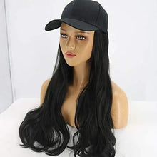 Load image into Gallery viewer, baseball cap with long curly wavy hair synthetic wig
