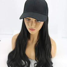 Load image into Gallery viewer, baseball cap with long curly wavy hair synthetic wig
