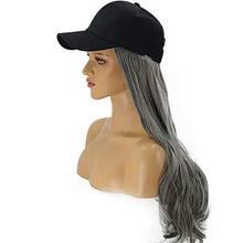 Load image into Gallery viewer, baseball cap with long curly wavy hair synthetic wig
