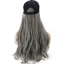 Load image into Gallery viewer, baseball cap with long curly wavy hair synthetic wig
