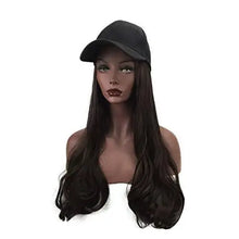 Load image into Gallery viewer, baseball cap with long curly wavy hair synthetic wig
