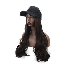 Load image into Gallery viewer, baseball cap with long curly wavy hair synthetic wig light blonde
