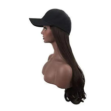 Load image into Gallery viewer, baseball cap with long curly wavy hair synthetic wig
