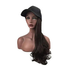 Load image into Gallery viewer, baseball cap with long curly wavy hair synthetic wig
