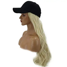 Load image into Gallery viewer, baseball cap with long curly wavy hair synthetic wig
