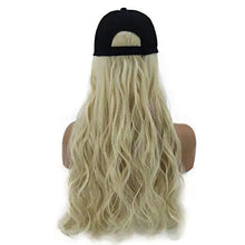 Load image into Gallery viewer, baseball cap with long curly wavy hair synthetic wig
