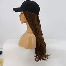 Load image into Gallery viewer, baseball cap with long curly wavy hair synthetic wig
