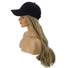 Load image into Gallery viewer, baseball cap with long curly wavy hair synthetic wig
