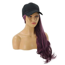 Load image into Gallery viewer, baseball cap with long curly wavy hair synthetic wig
