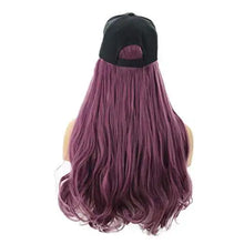 Load image into Gallery viewer, baseball cap with long curly wavy hair synthetic wig
