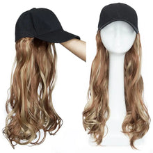 Load image into Gallery viewer, baseball cap with long wavy hair extension
