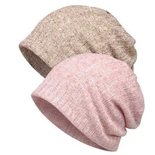 Load image into Gallery viewer, beanie chemo hats - 2 pack solid color-pink/white
