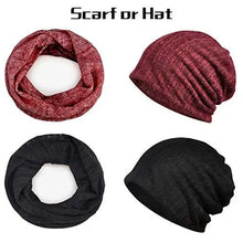 Load image into Gallery viewer, beanie chemo hats - 2 pack solid color-wine red/gray

